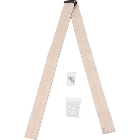 Rideau de porte occultant avec fermeture magnétique, imperméable, bloquant la lumière, style accordéon, pour porte ou salle de bain, couleur crème, taille S (1/5)