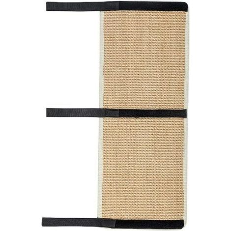 Tapis griffoir en sisal pour chat - Beige - Avec velcro - Pour meubles - Protection des pieds de chaise et de bureau