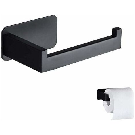 Porte-Papier Hygiénique Porte-Papier Hygiénique Mural Original En Acier Inoxydable Sans Perçage Porte-Papier Hygiénique Noir Colle 3M Pour La Décoration Salle De Bain Toilette Accessoires De Cuisi (1/4)