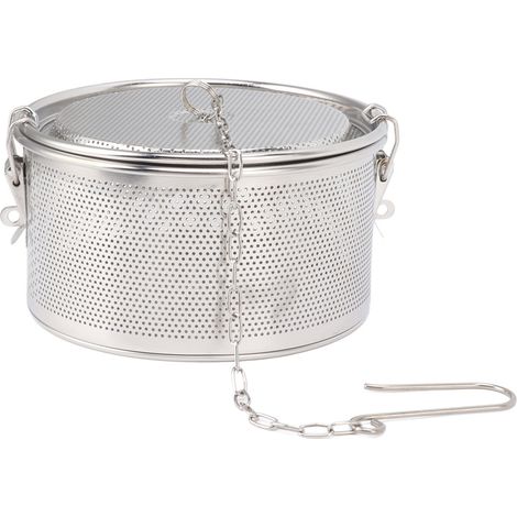Passoire à épices avec chaînette de suspension, en acier inoxydable, pour boules à thé, filtres à soupe et panier de séparation des épices. Diamètre : 18 cm / 7,1 po (1/5)