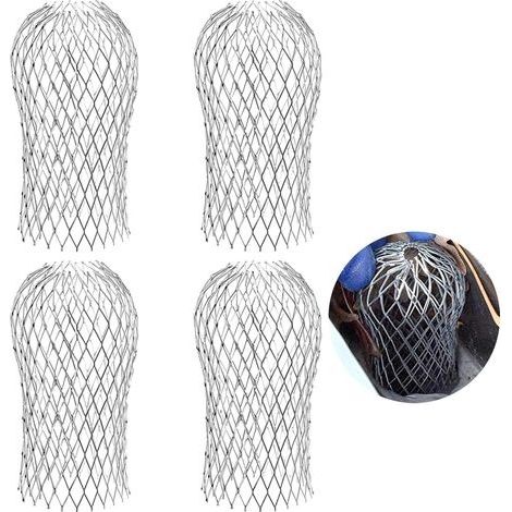 4x Filtres de Gouttière en Aluminium 7.5x16 cm, Crapaudines pour Gouttière, Grille Protection Gouttière, Gardes de Gouttière en Métal pour Maison Avant Toit Fossé Égout contre les Feuilles Toiture (1/5)