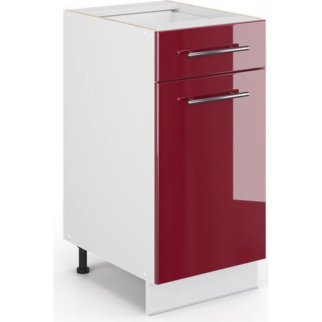 Midischrank Fame-Line, Bordeaux Hochglanz, 40 x 81.6 cm ohne Arbeitsplatte, Vicco