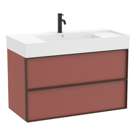 CONJUNTO MUEBLE 1000X490 2 CAJONES + LAVABO BLANCO INSPIRA TERRACOTA