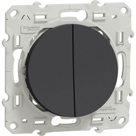 Va-et-vient + poussoir - 10 A - Anthracite - Odace 2011 - S540285 - Schneider