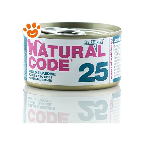 Natural Code 25 Cat Adult al Pollo e Sardine in Jelly - Natural Code 25 Cat Adult al Pollo e Sardine in Jelly - Lattina Da 85 Gr