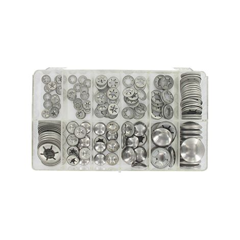 Coffret De Pastilles D'arrêt Clips Pour Bout D'arbre / Diamètre : 4 à 14 Mm, Idéales Pour Roues, Galets, Etc. Composé D'un Assor