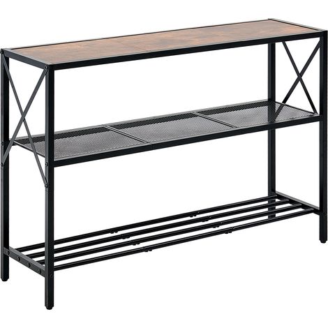 Mophorn Schmaler Konsolensofatisch, 41,7 Zoll, 3-stufiger langer Eingangs- und Flurtisch, mit Metallrahmen, für Eingangsbereich, Schlafzimmer und mehr