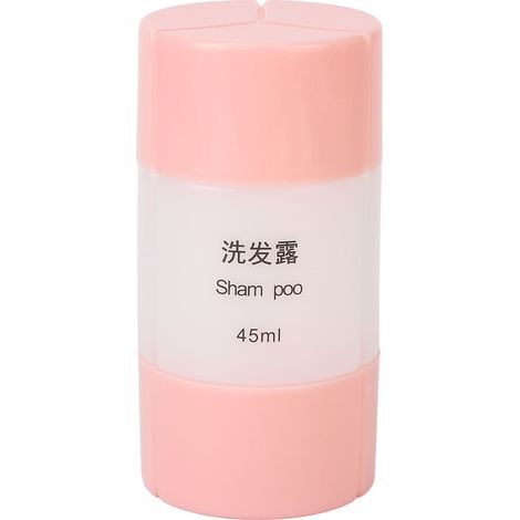 Flacon de voyage 3 en 1 étanche et rechargeable, 45 ml, rose, pour après-shampoing, shampoing et lotion. (1/5)