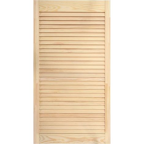 Porta a persiana in legno massello di pino anta per mobile anta per mensola rivestimento per armadio guardaroba paravento 99,3 x 39,4 cm 020003875