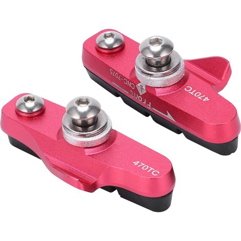 1 Paire de Patins de Frein VTT/Route - Blocs Carbone Pliables Haute Performance - Accessoires Vélo Rouge Antidérapants (1/5)
