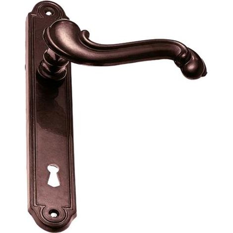 Maniglie Barocco Ottone Brunito Con Placca Mm. 8X90 Cf.6Pz