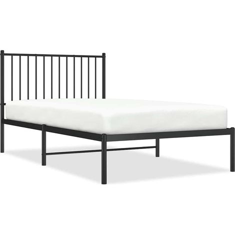 Maison Exclusive - Giroletto con Testiera in Metallo Nero 100x190 cm (1/5)