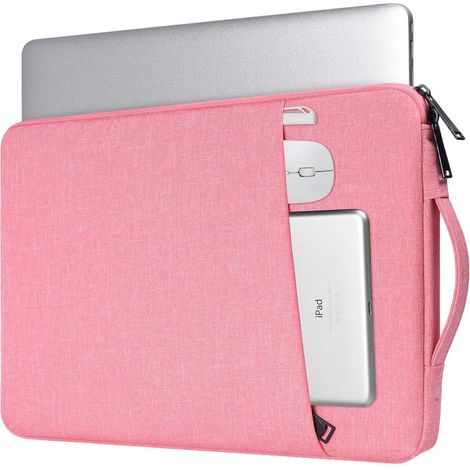 Housse pour ordinateur portable 14,1 pouces/15,4 pouces en toile rose