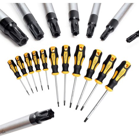 Tournevis Torx T6-T40 kit de précision, 11 Pièces avec Trou Central (1/5)