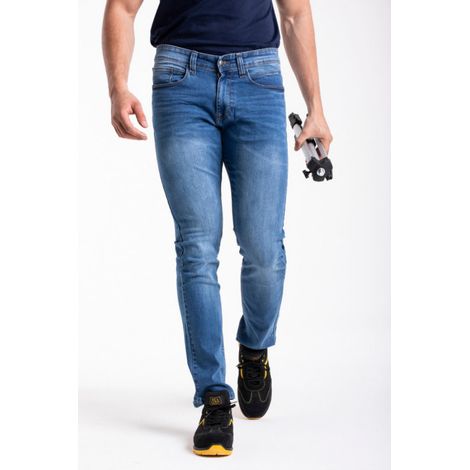 Jeans coupe droite ajustée stretch super stone washed WORK1 RICA LEWIS - Taille: 48