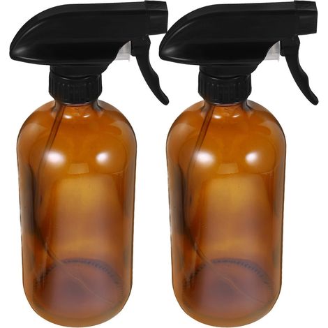 2 Pièces Flacon Pulvérisateur 500ml en Verre Brun Transparent (1/5)