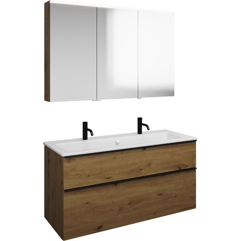 Set burgbad Eqio, composé d'une armoire de toilette à droite,