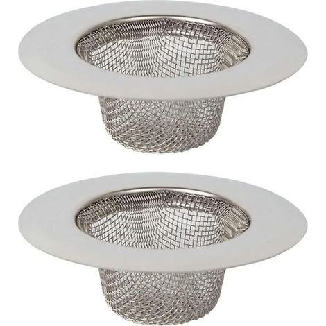 ZOLGINAH Set di 2 filtri per lavello da cucina, filtro per lavello in acciaio inox, filtro di scarico in acciaio inox, filtro per lavello da cucina, per lavelli da cucina, lavandini da bagno, lavabi,  (1/5)