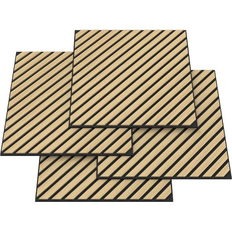 Set di 8 pannelli acustici con doghe diagonali 2,88 m² effetto rovere 030009923