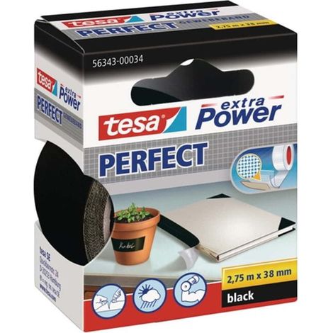 Tesa – Ruban adhésif toilé 2.75 m x 38 mm – Caoutchouc naturel – Résistant à l'eau et aux UV – Tenue permanente pour réparations