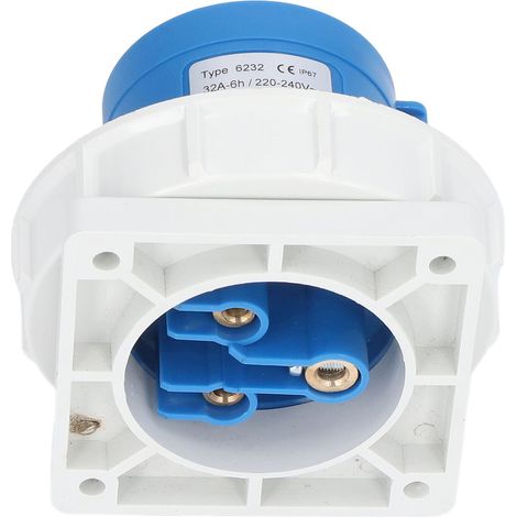 Connecteur industriel étanche IP67, 2P+E 32A 220-240V, contacts en laiton pour aviation