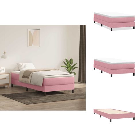 Boxspringbett ohne Matratze Rosa 80x220 cm Samt - Boxspringbett - Boxspringbetten - Bett - Schlafzimmermöbel (1/5)