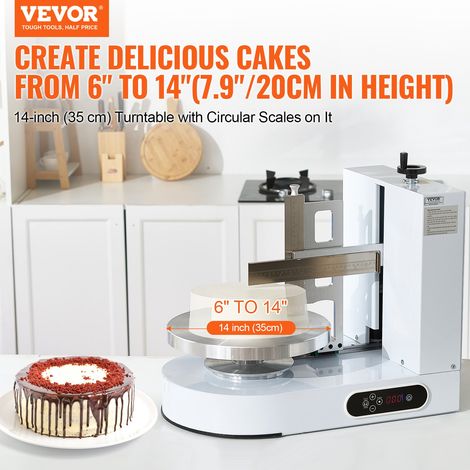 6-14 pouces machine à glacer les gâteaux, lisseur pour pâtisserie avec plateau tournant et grattoir réglable — vue 2