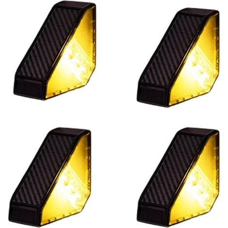 Lot de 4 lampes solaires triangulaires pour escalier extérieur, idéales pour décorer terrasse, porche ou patio. Lumière chaude. (1/5)