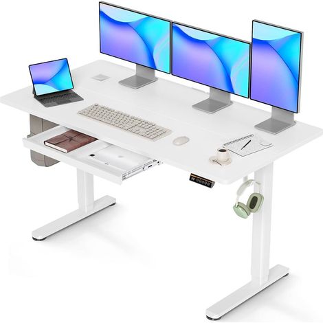 Höhenverstellbarer Schreibtisch 140x60 cm elektrisch Standing Desk (1/5)