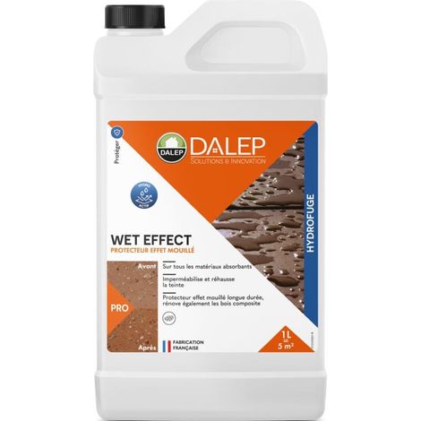 Dalep – Protecteur effet mouillé 1L – Hydrofuge anti-tâches pour béton, pierre et bois – Finition satinée – Application facile