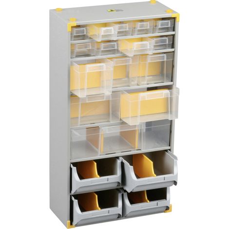 Allit  Werkstatt-Magazin (L x B x H) 300 x 165 x 565 mm Anzahl Fächer: 19   Inhalt 1 St.