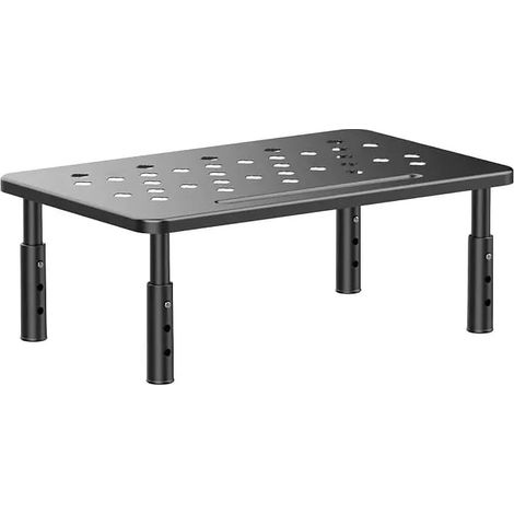 Soporte para monitor, soporte ajustable para portátil, soporte para monitor con ventilación (para ordenador, impresora), color negro. (1/5)