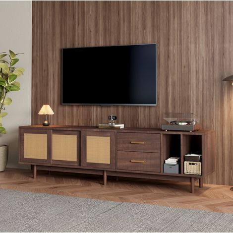 Mobile TV 190 x 40 x 52 cm con 2 cassetti, MDF marrone HAVRYA (1/5)