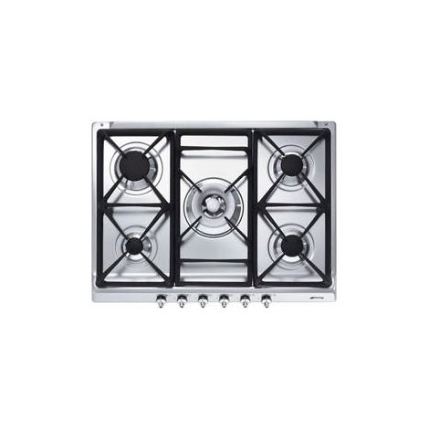 Smeg Piano Cottura SE70SGH-5 a Gas 5 Fuochi Gas Colore Acciaio Inox (1/2)