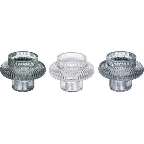 Lot de 3 Bougeoirs "Midnight Garden II" 8cm Multicolore (1/5)