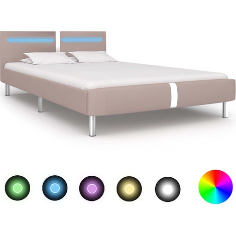 vidaXL Giroletto con LED senza Materasso Cappuccino 120x200 cm (1/5)