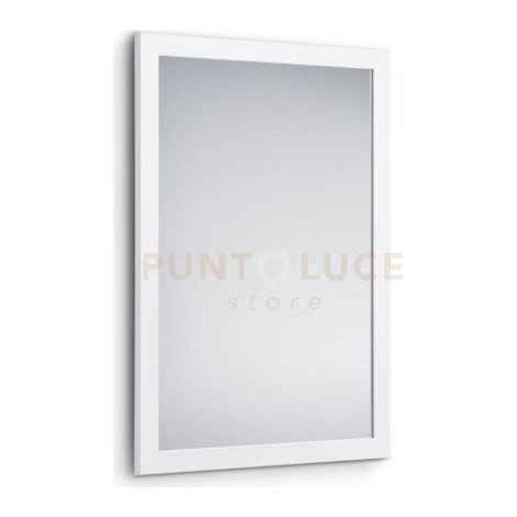 THEA Specchio da Parete 48x68 cm Bianco in MDF con Cornice Liscia