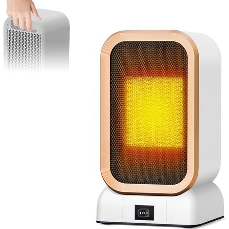 Mini termoventilatore - riscaldamento supplementare, 1000W, PTC, risparmio energetico, 2 modalità di riscaldamento, piccolo termoventilatore supplementare