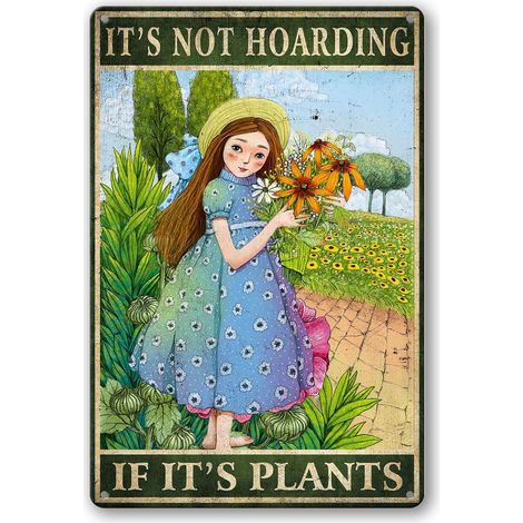 Plaque Étaine de Jardin Poster Mural de Plantes Vintage Décoration de Chambre Fairycore Art Mural de Jardin Métallique Posters de Plantes pour Esthétique de Chambre Plaques de Jardinage 20x30 cm (1/5)