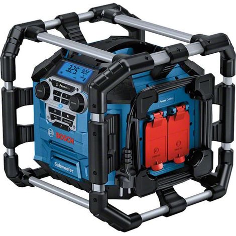 Radio de chantier Bluetooth 18V – Son puissant 20W avec subwoofer – Alimentation secteur ou batterie – Compatible outils Bosch 18V (1/10)