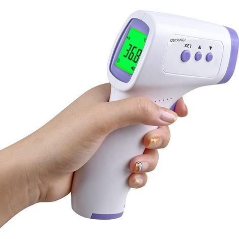 Termómetro infrarrojo médico de frente ZOLGINAH, sin contacto, para adultos, niños y bebés, con pantalla LCD con indicadores de color, opción de sonido y 32 memorias. (1/5)