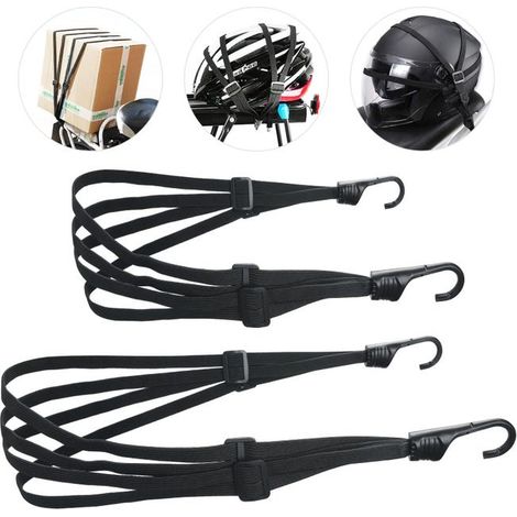 Correas elásticas para equipaje de 2 piezas, 2 tamaños 60 cm + 90 cm, correas elásticas para motocicleta, correas elásticas para equipaje, correas para casco para acampar (1/5)