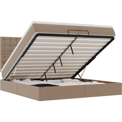 Estructura cama otomana colchones cappucino cuero sintético vidaXL (1/5)