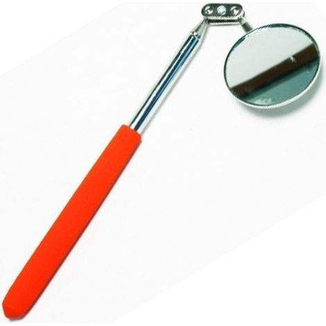 Trade Shop - Espejo De Inspección Con Mango Telescópico Extensible Y Cabezal Giratorio -