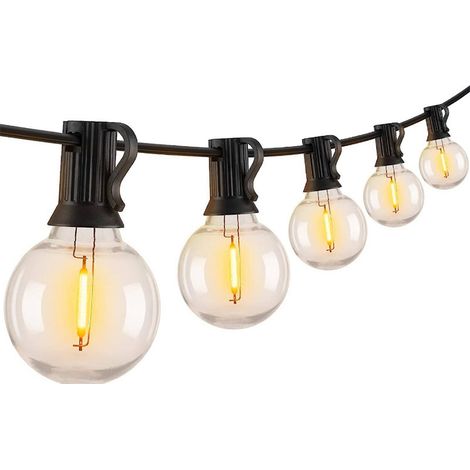 Guirlande lumineuse d'extérieur, 15M LED colorées, étanche, peut être connectée à des guirlandes décoratives, convient pour le jardin, la fête, le gala, la terrasse, Noël, blanc chaud-Fei Yu (1/5)