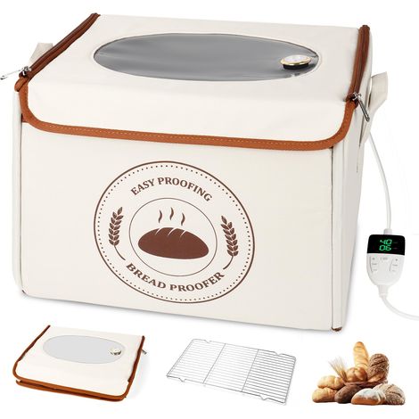 Boîte de fermentation à pain avec chauffage pour levain - Avec thermostat - Pour pain, levain, pizza, pliable - 42 l (1/5)