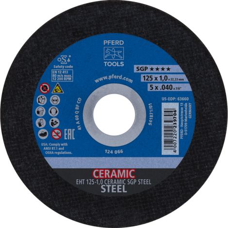 PFERD TOOLS Trennscheibe EHT 100x1,3x16 mm gerade CERAMIC Speziallinie SGP STEEL für Stahl 25 Stk (1/4)