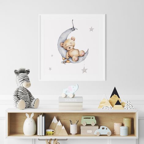 Poster / Affiche carrée Enfants - Ourson Lune - 50x50 cm (1/3)