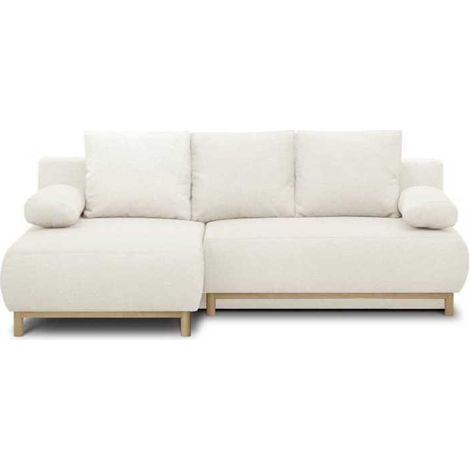Mika Ecksofa links umwandelbar ecrufarbene Boucle-Gewebe (1/3)