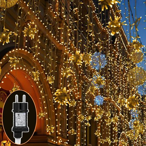 TolleTour Catena luminosa LED da esterno 30 m, 300 LED bianco caldo, 8 modalità, giardino, balcone, Natale, cavo bianco (1/5)